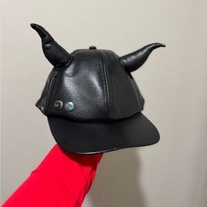 RARE Disney Store Maleficent Faux Leather Baseball Hat